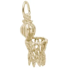 10K Yellow Gold Basketball Net Charm