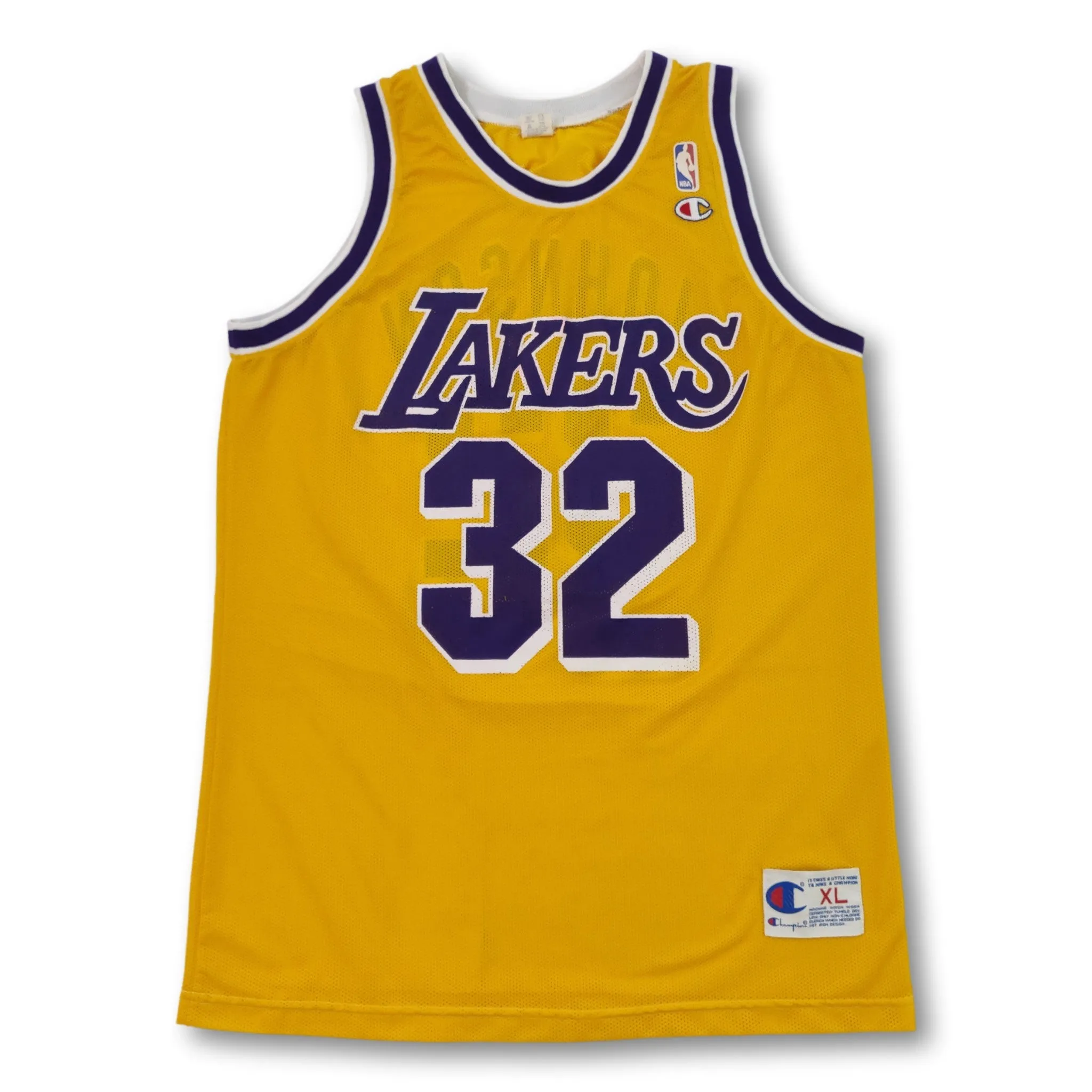 1991-92 yellow LA Lakers Champion Magic Johnson #32 basketball jersey