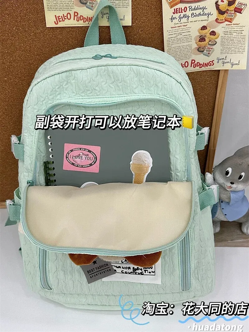 2024 new versatile star cute dog backpack ins Japanese sweet girl high school student large capacity school bag