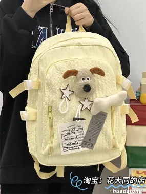 2024 new versatile star cute dog backpack ins Japanese sweet girl high school student large capacity school bag