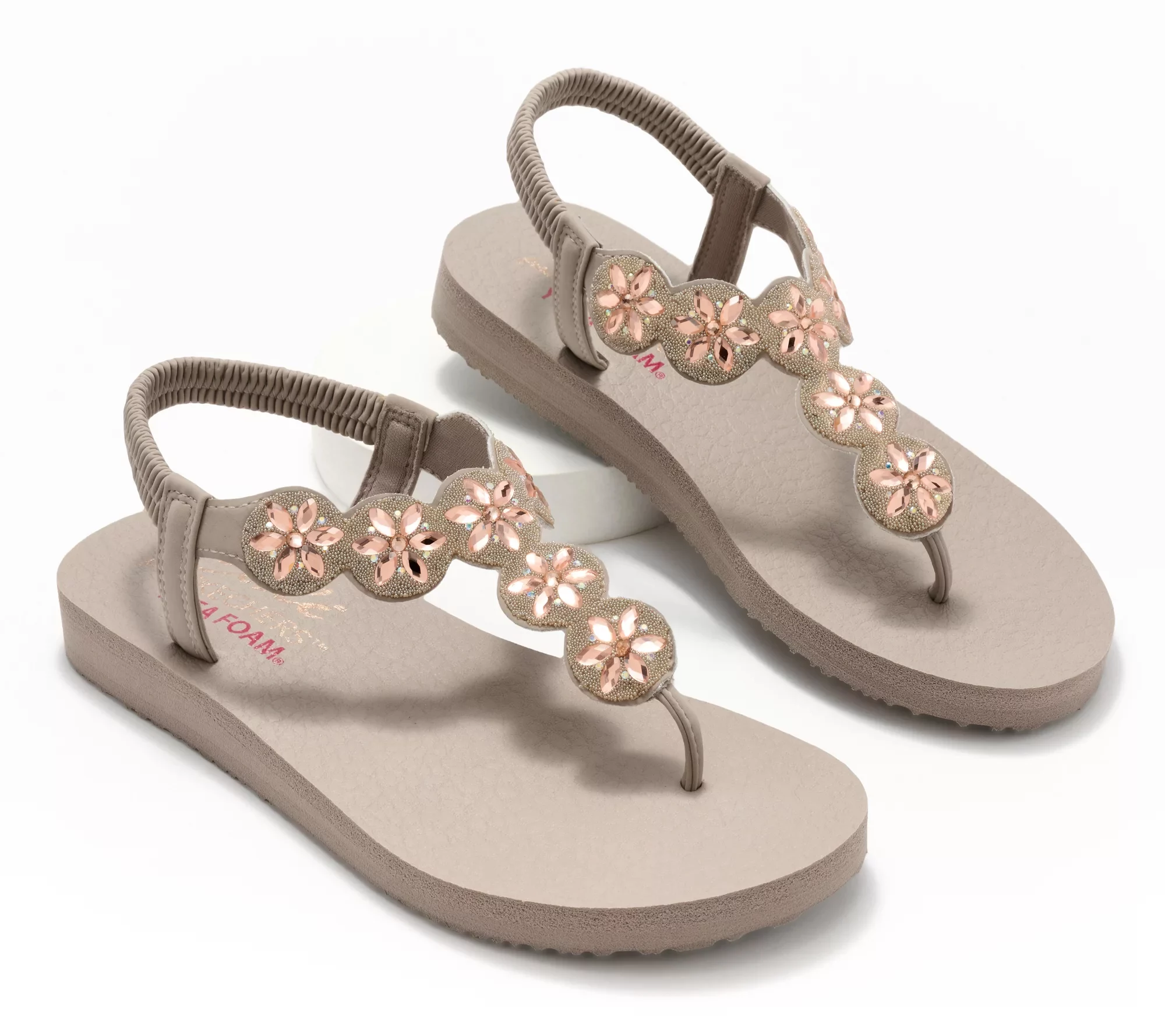 "As Is" Skechers Meditation Vegan Sling Sandals-Sparkly