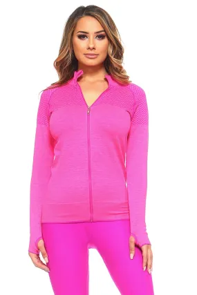 Active Mesh Zip Up Seamless Jacket