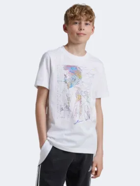 Adidas Messi Boys Football T-Shirt White