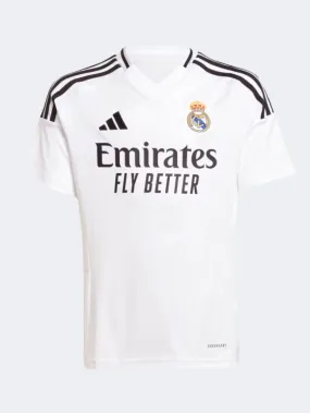 Adidas Real Madrid Home Boys Football T-Shirt White/Black