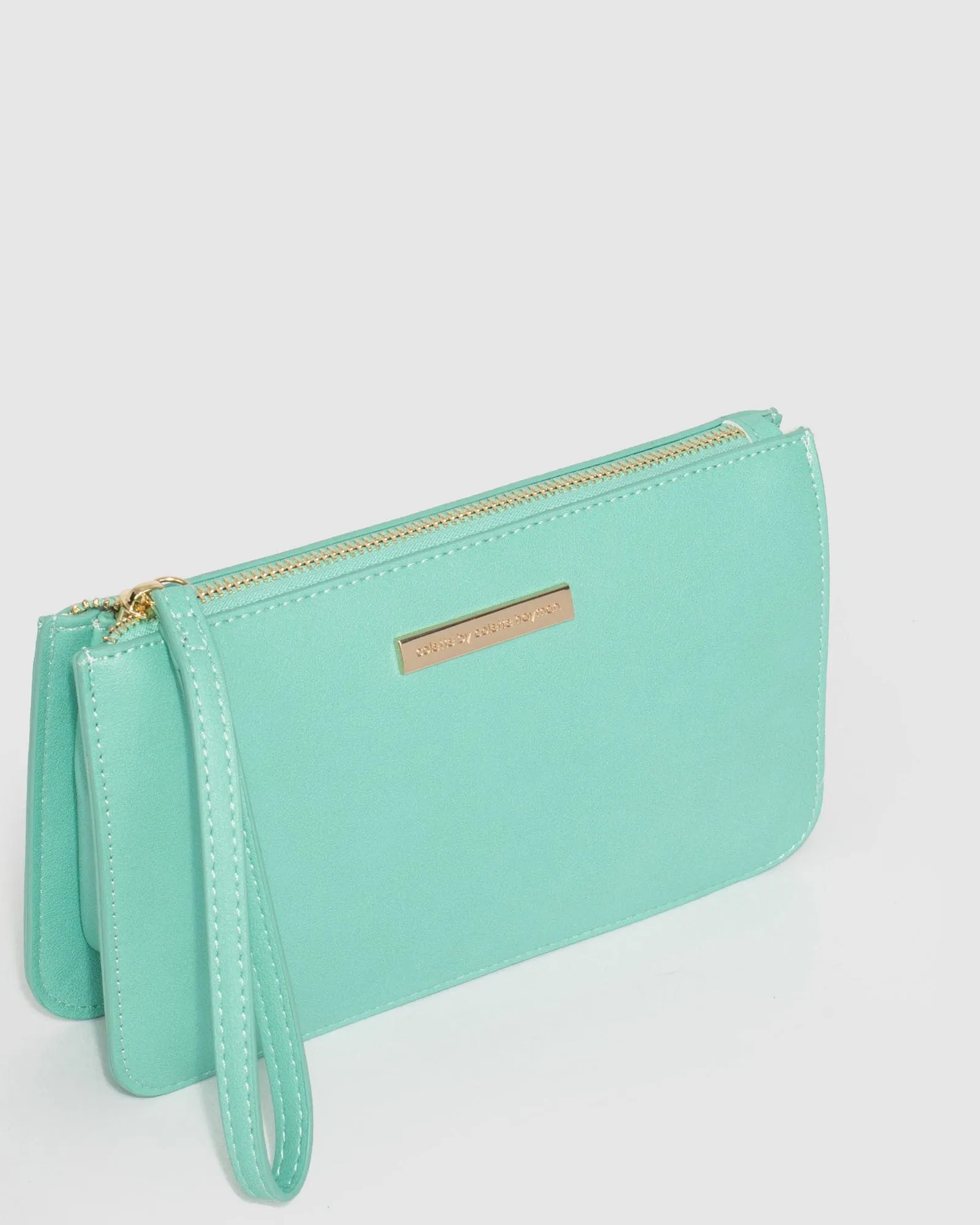 Aqua Willow Wristlet Clutch Bag