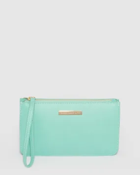 Aqua Willow Wristlet Clutch Bag