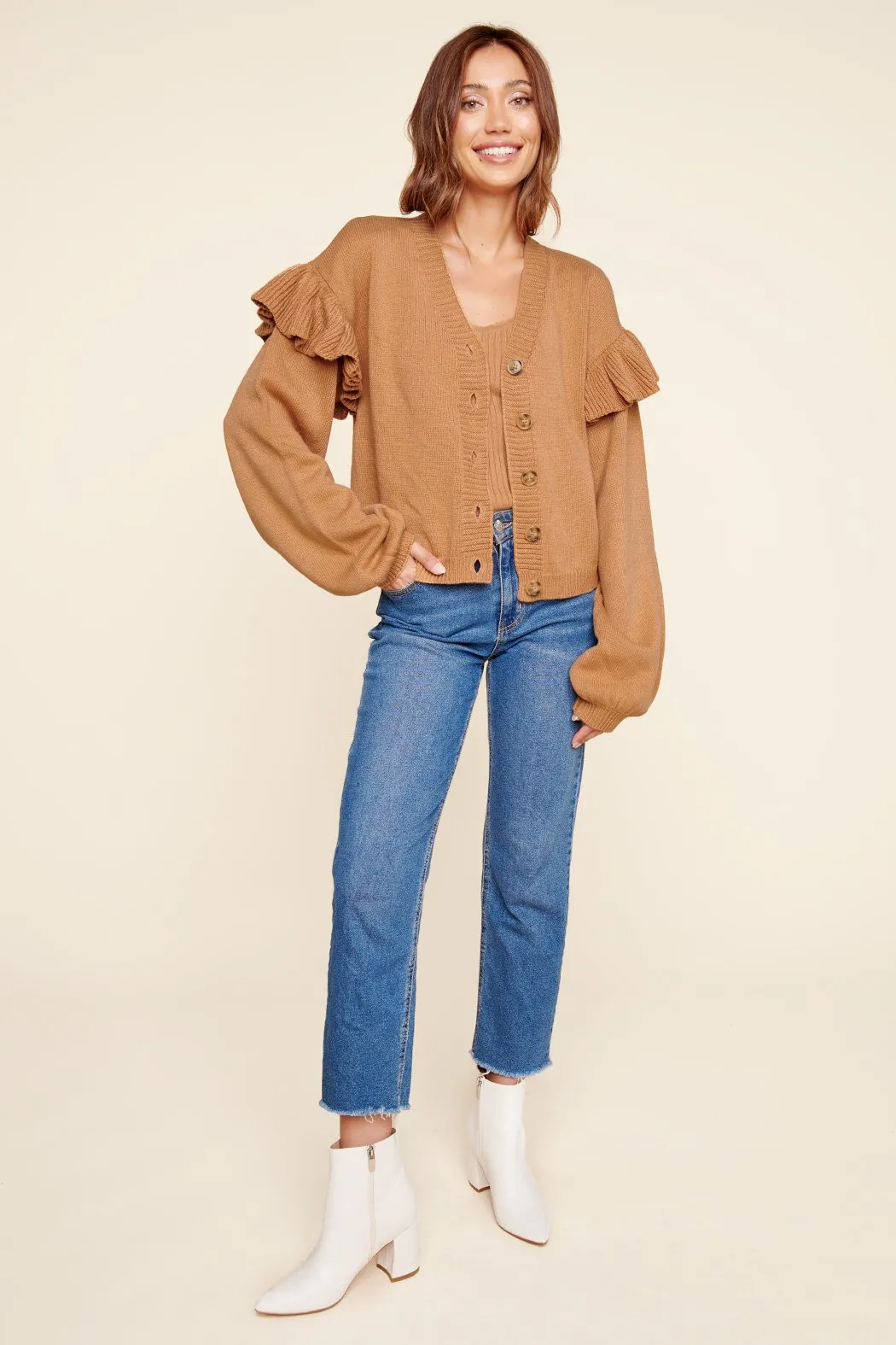 Araceli Ruffle Sleeve Cardigan