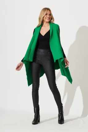 Arlesey Knit Cardigan In Emerald Wool Blend