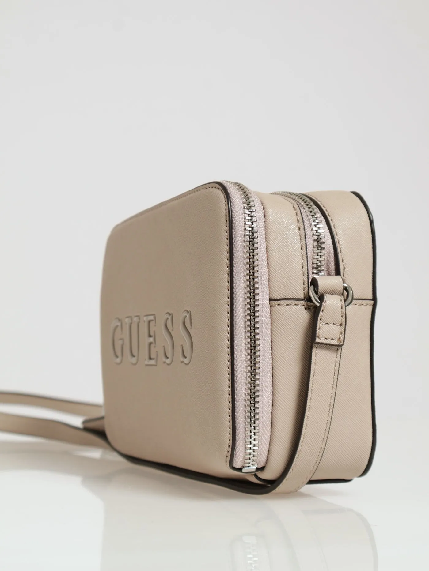 Artemis Mini Double Zip Crossbody Bag - Taupe