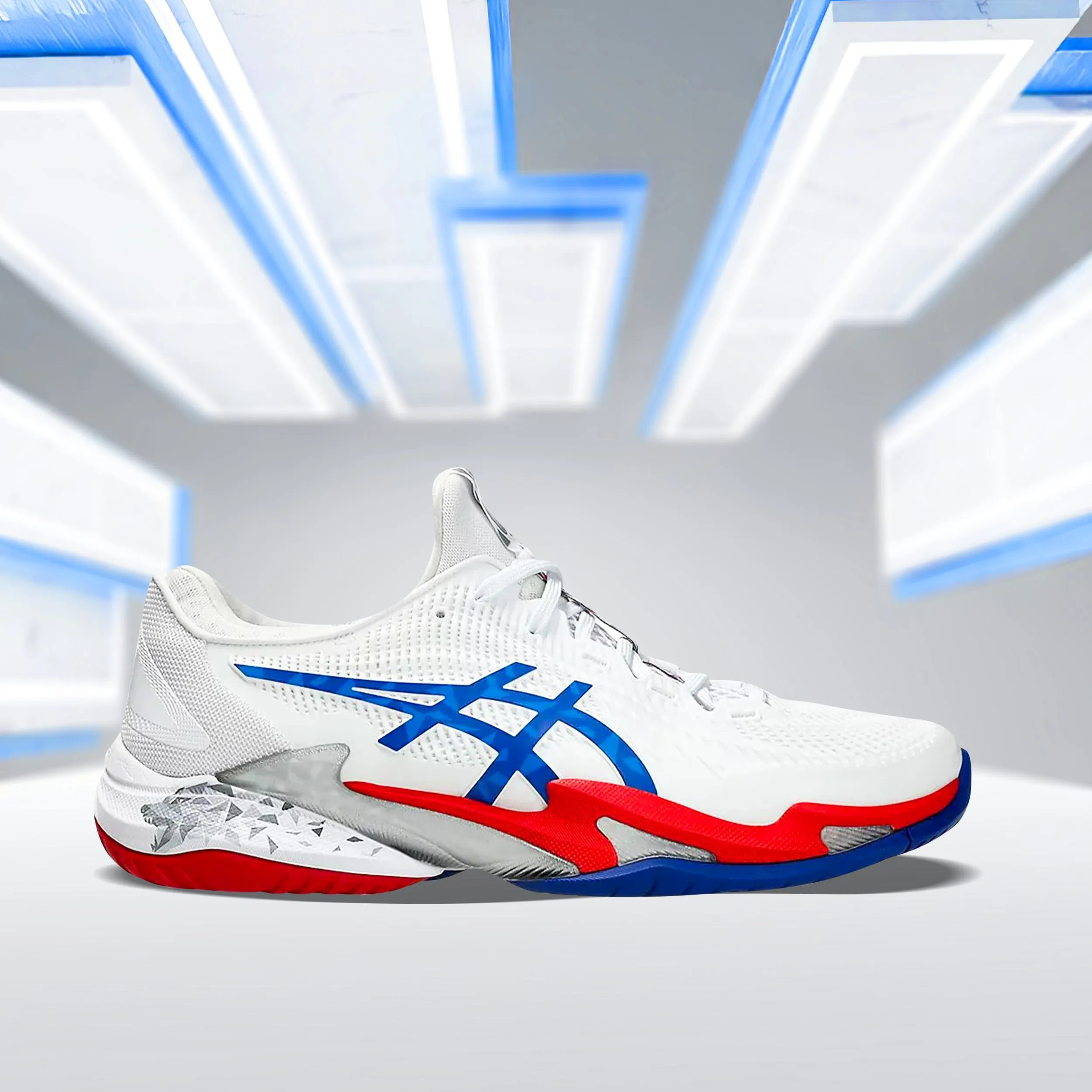 Asics Court FF3 Novak Tennis Shoes (White/ Asics Blue)