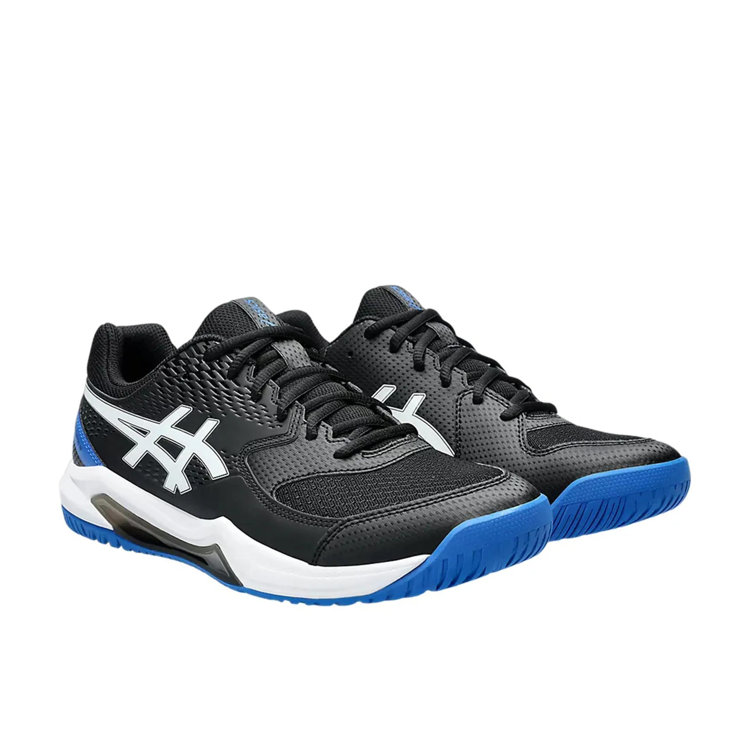 Asics Gel Dedicate 8 Tennis Shoes (Black/ Tuna Blue)