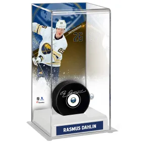 Autographed Buffalo Sabres Rasmus Dahlin Fanatics Authentic Puck with 50th Anniversary Alternate Jersey Deluxe Tall Hockey Puck 