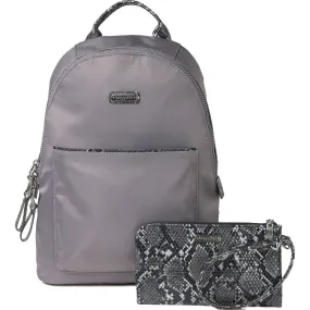 Baggallini Central Park Backpack Smoke Python Nylon