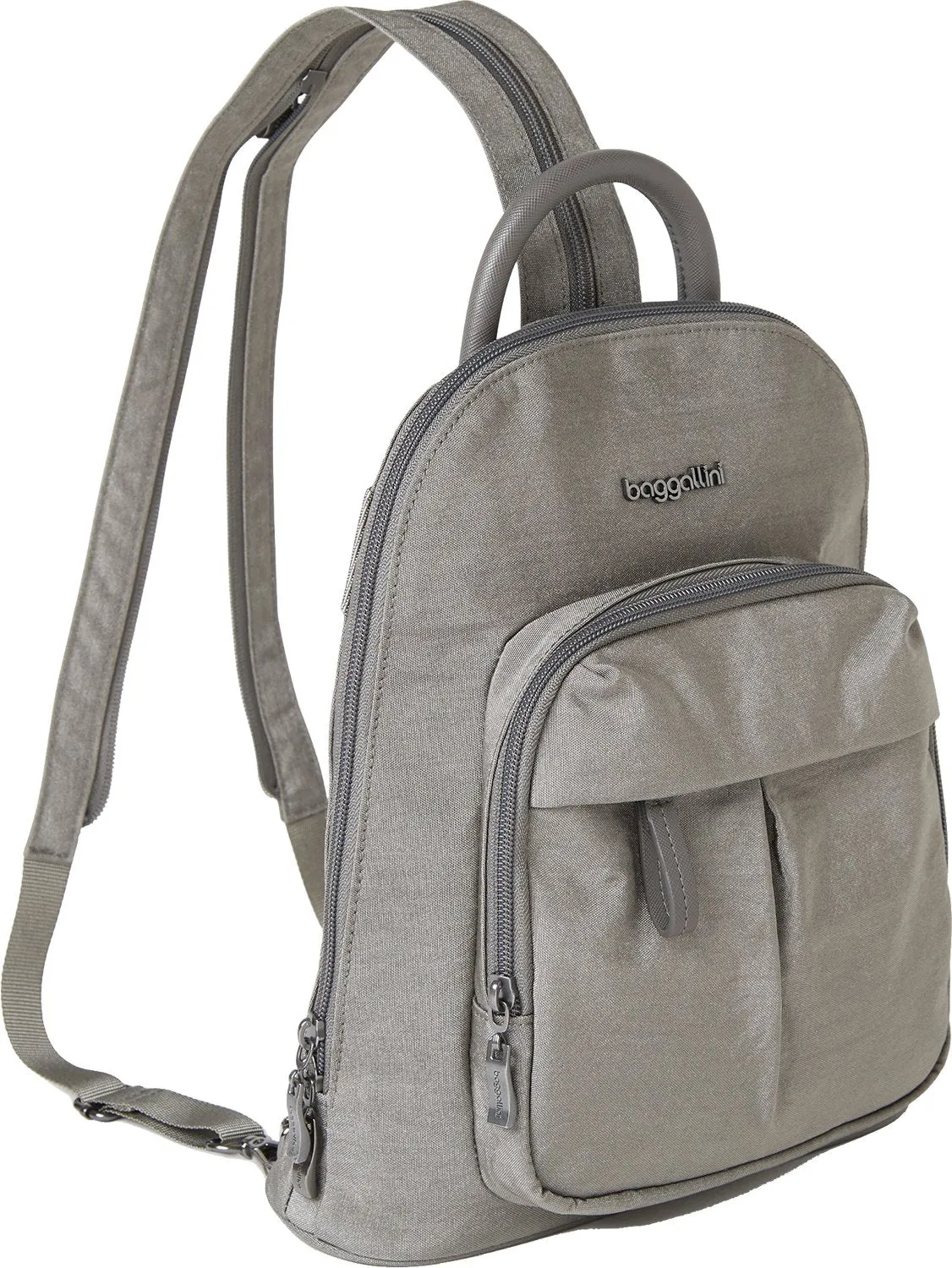 Baggallini Convertible Backpack 2.0 With RFID Sterling Shimmer Nylon