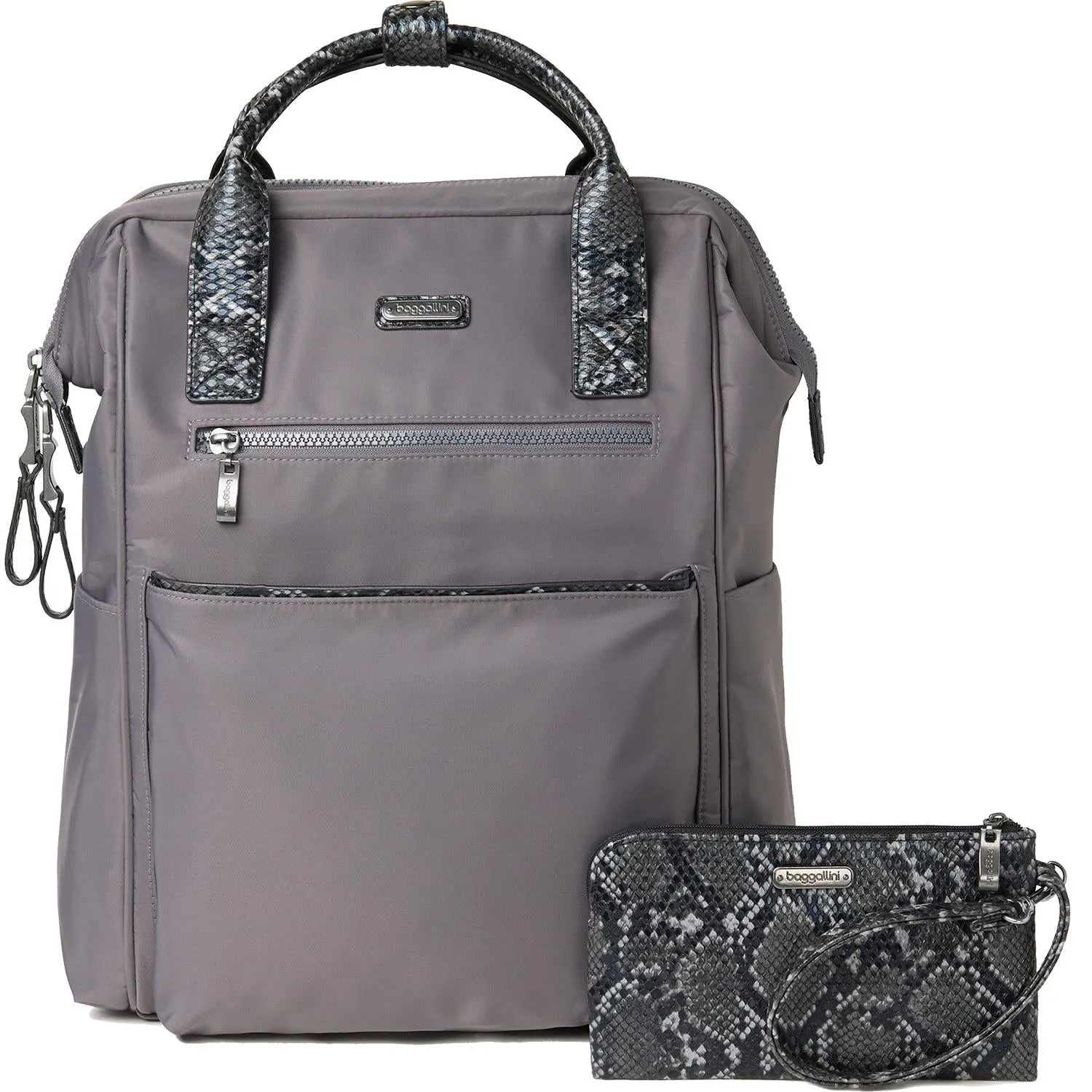 Baggallini Soho Backpack Smoke Python Nylon