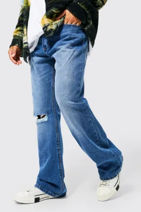 Baggy Flare Busted Knee Jeans