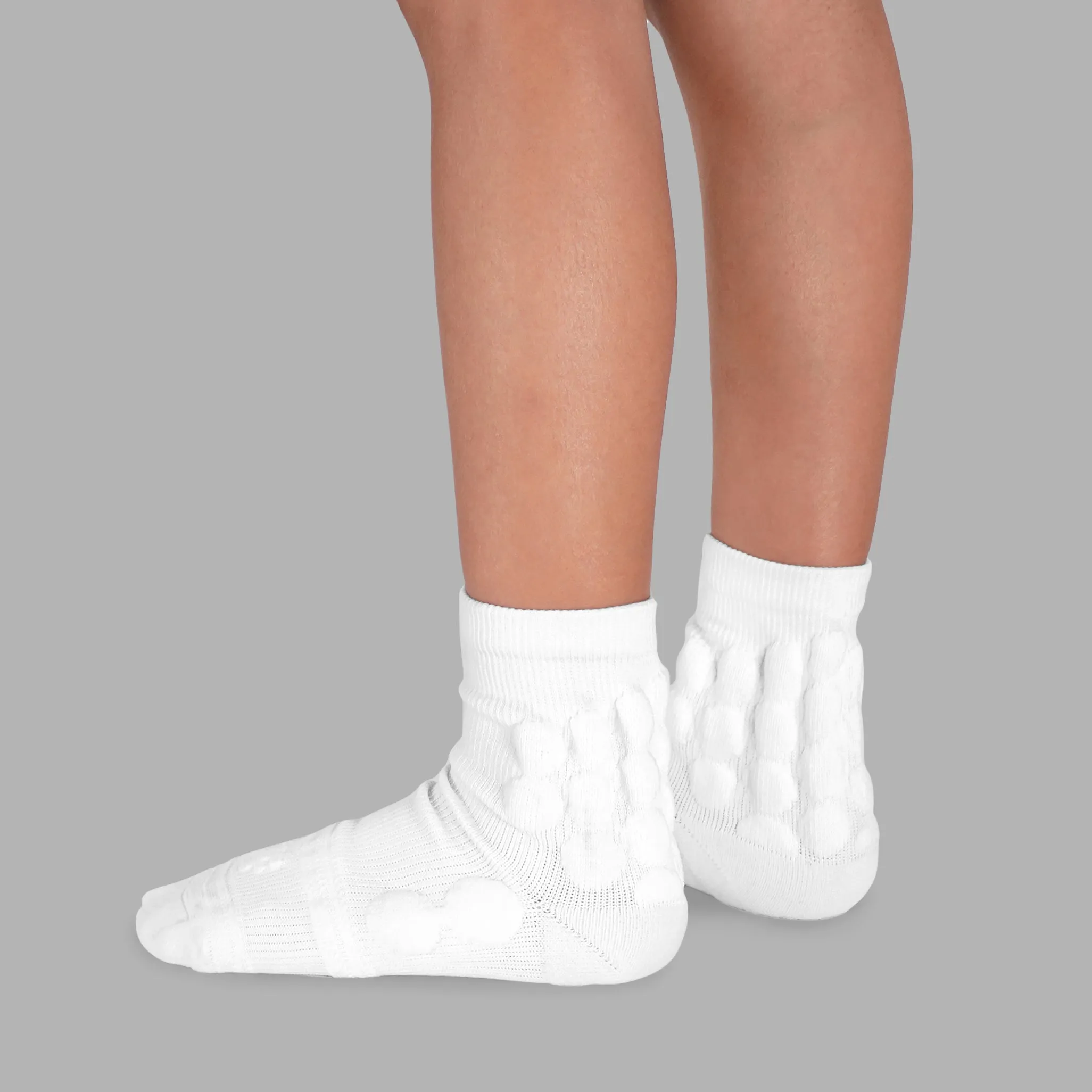 Basic White Football Padded Short Kids Socks