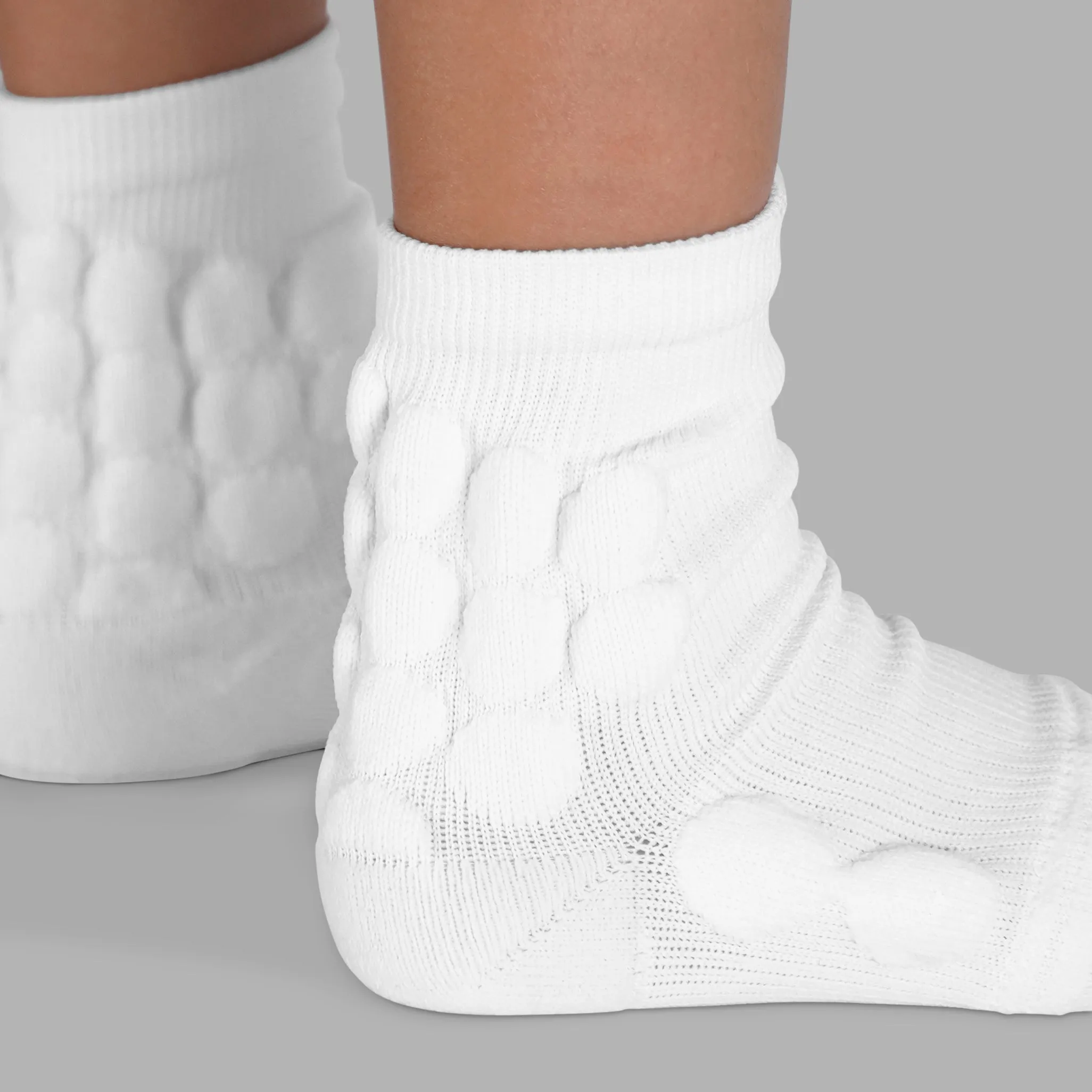 Basic White Football Padded Short Kids Socks