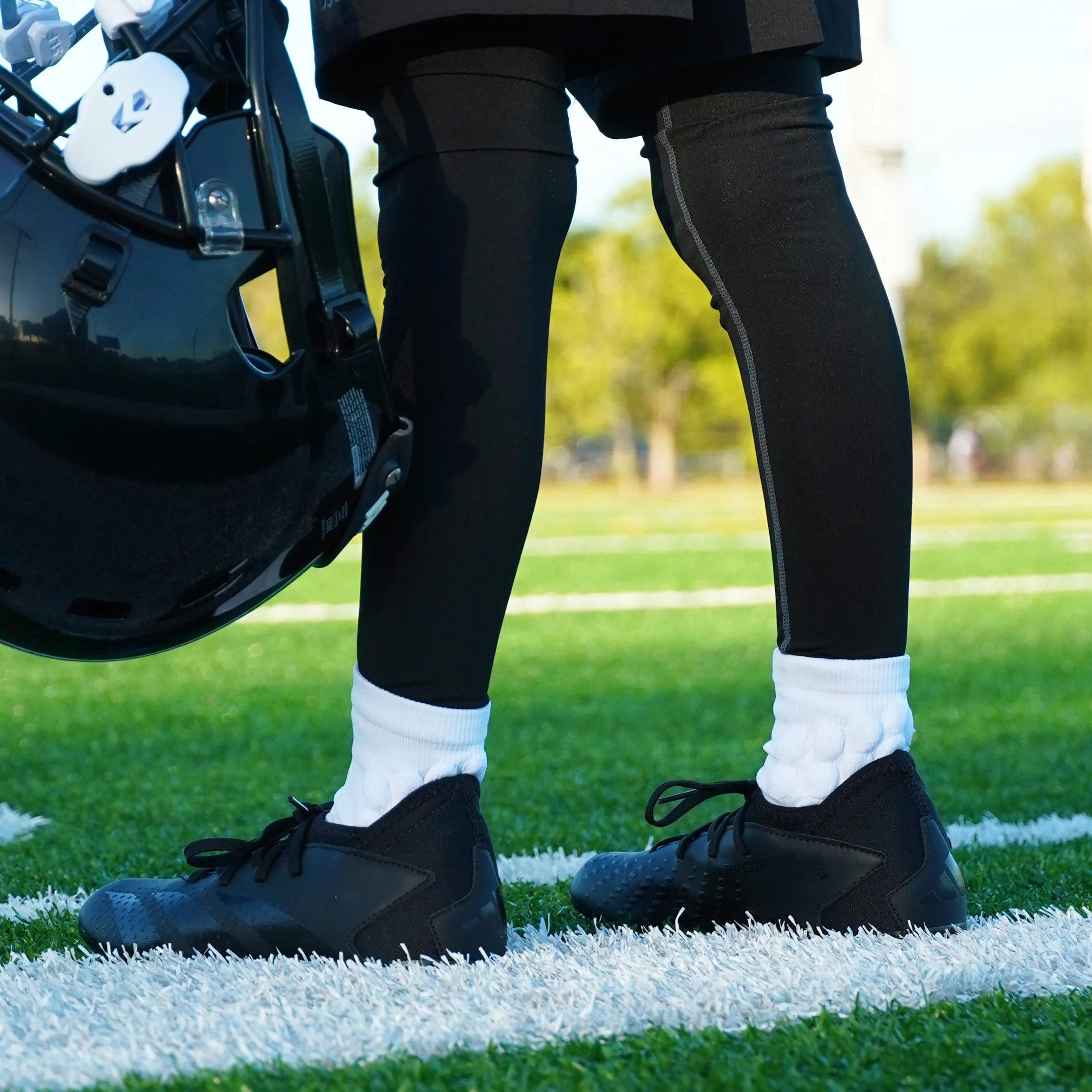 Basic White Football Padded Short Kids Socks