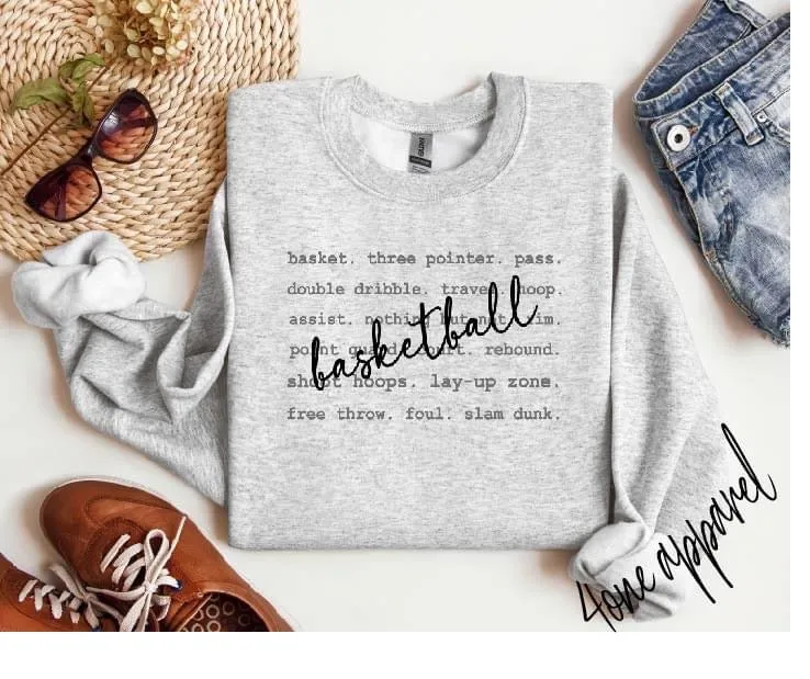 Basketball Words Sweatshirt