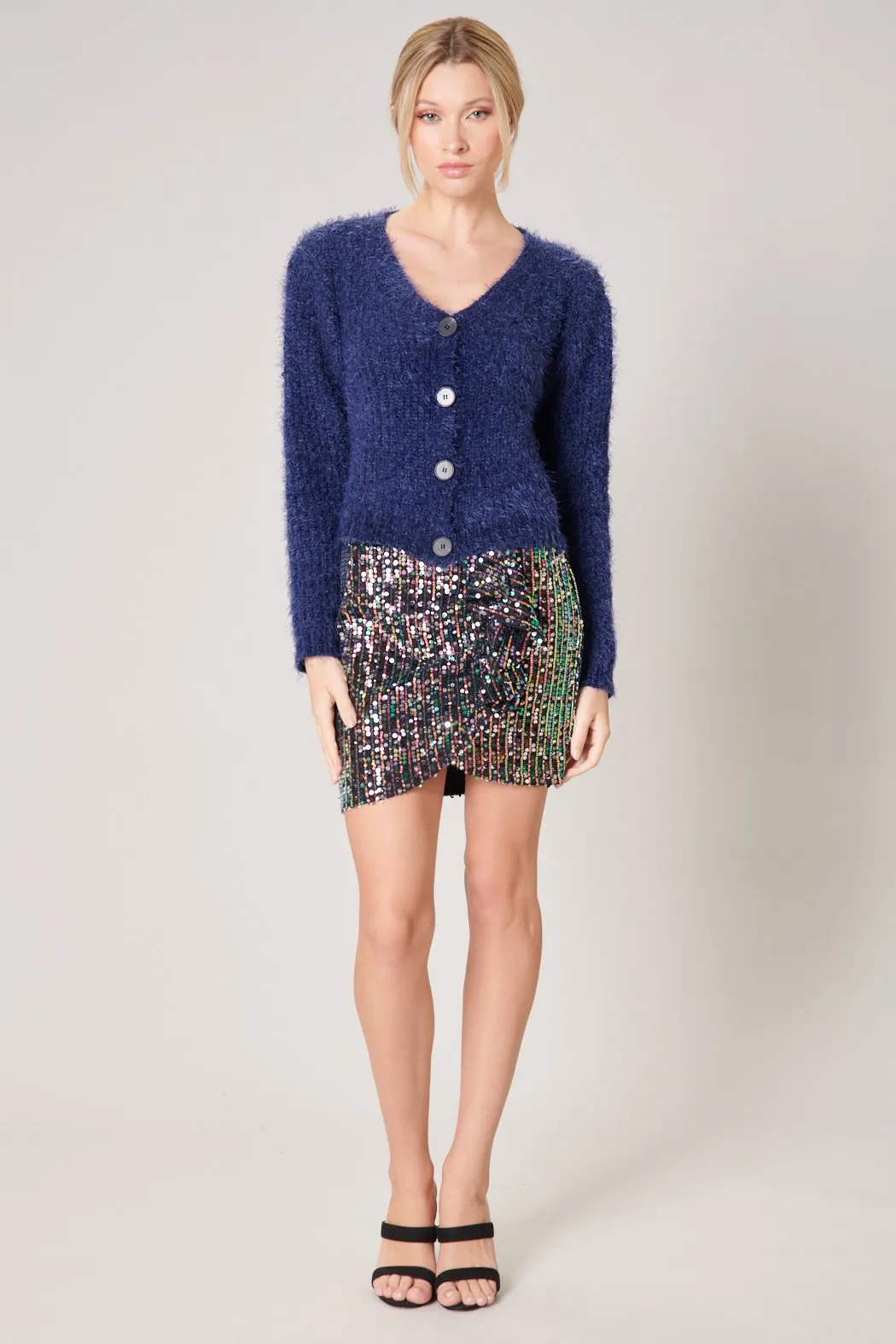 Berry Bliss Cropped Eyelash Cardigan