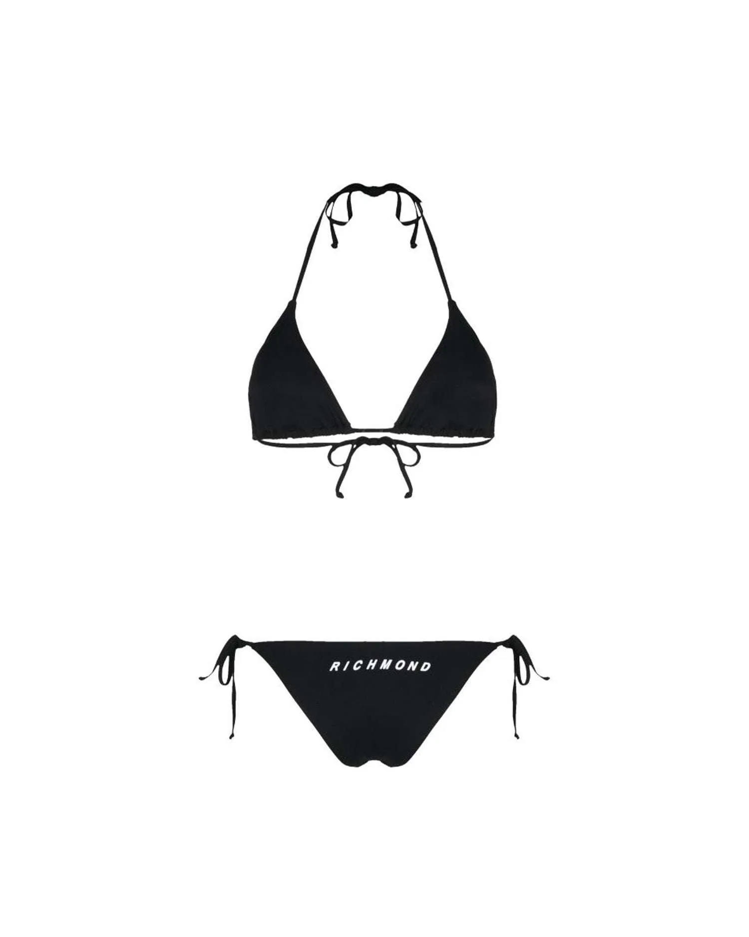 Bikini a triangolo con logo a contrasto