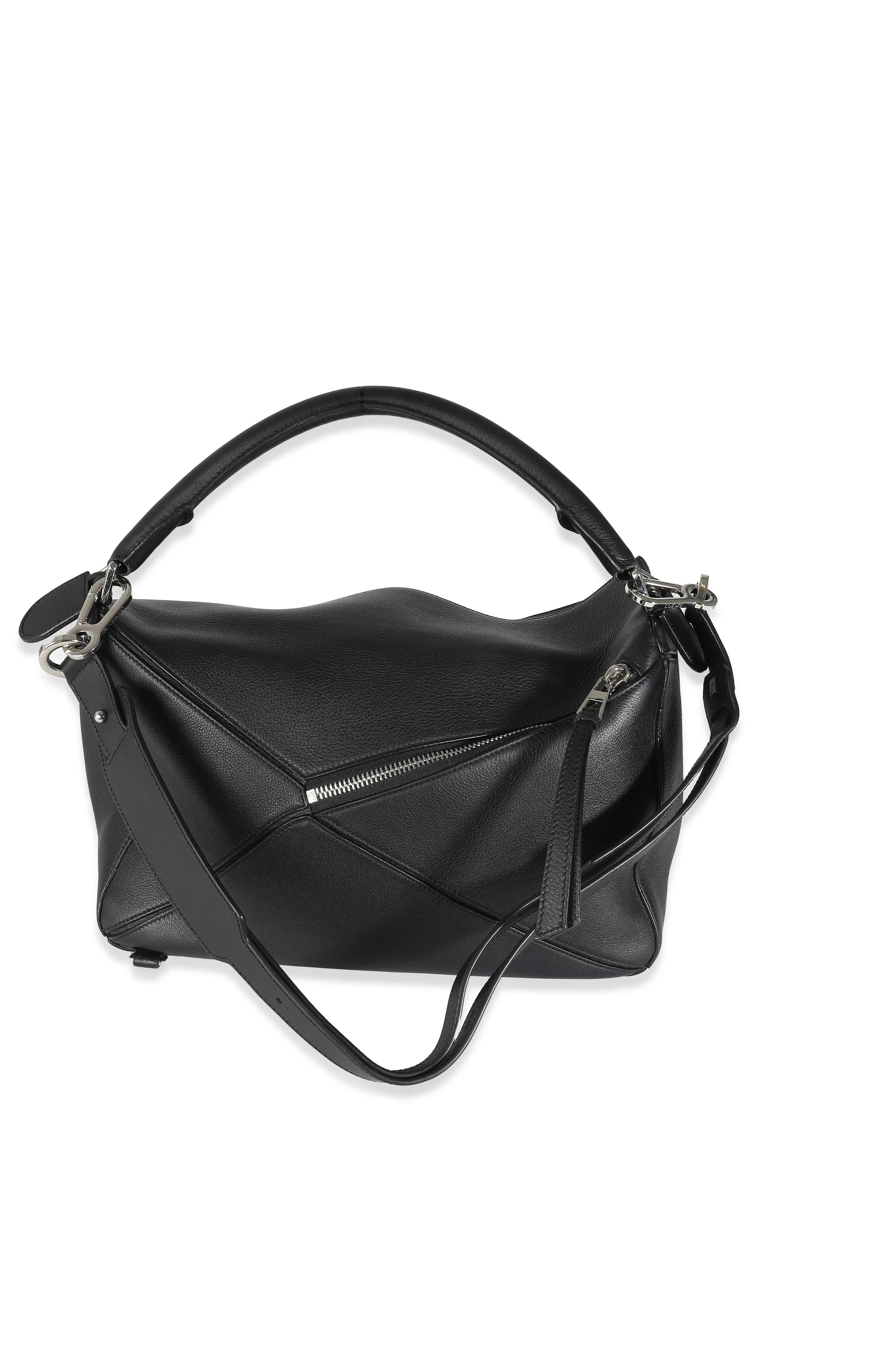 Black Calfskin Large Puzzle Bag