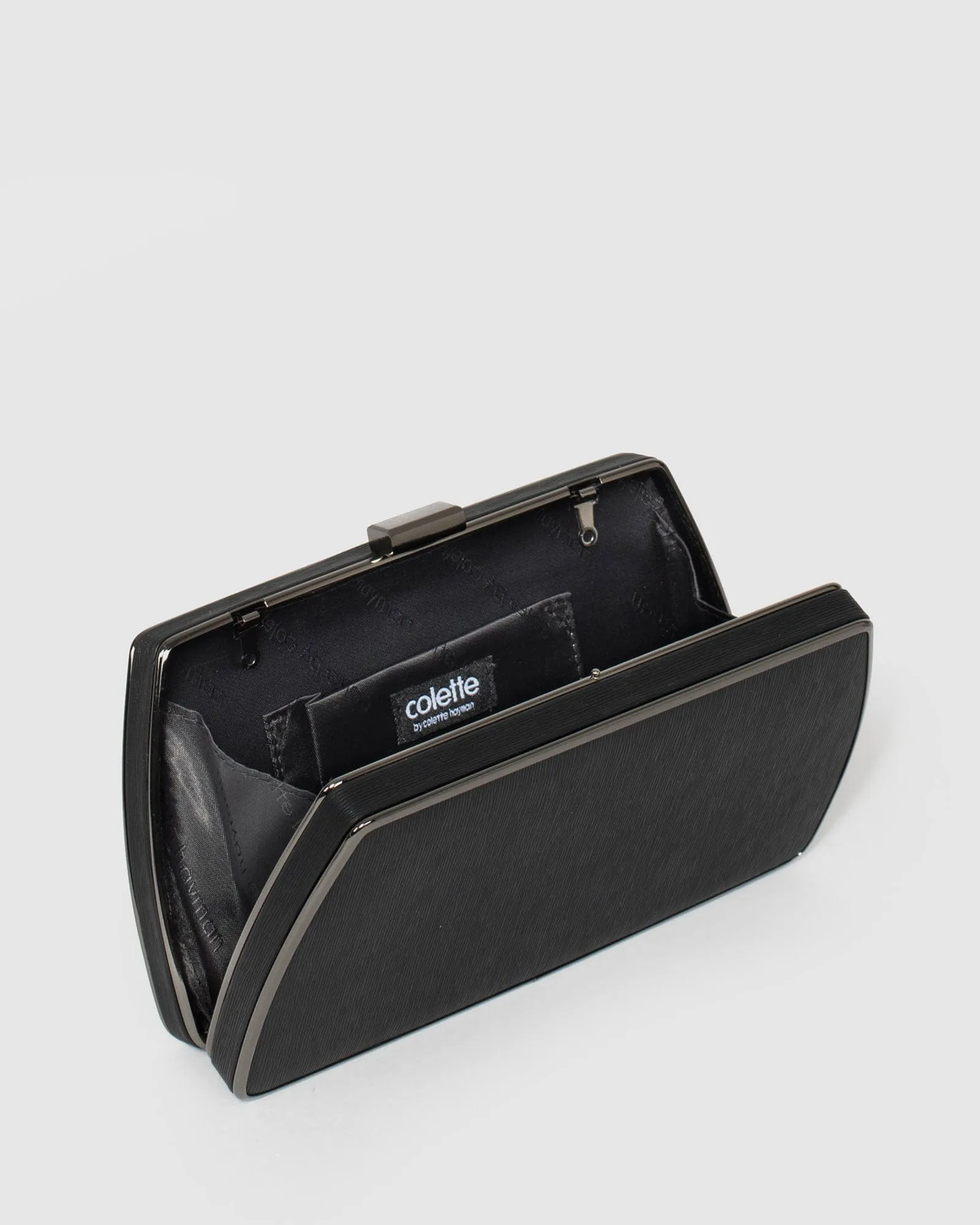 Black Claudette Hardcase Clutch Bag