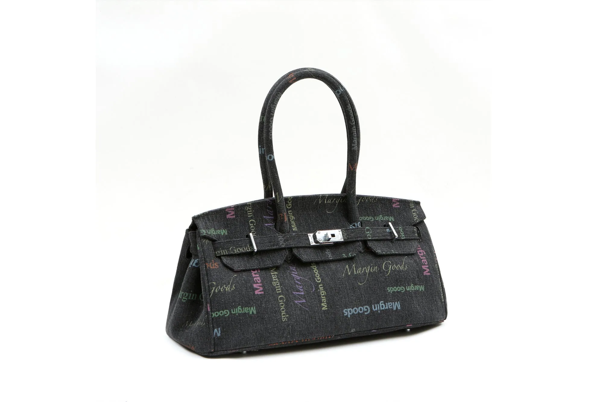 Black Coded Print Common Bag-