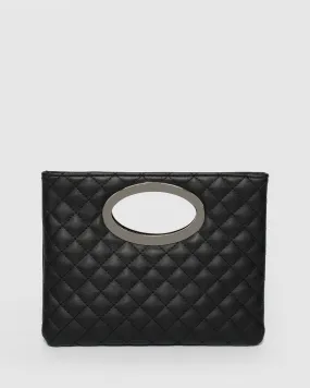 Black Esme Quilted Clutch Bag