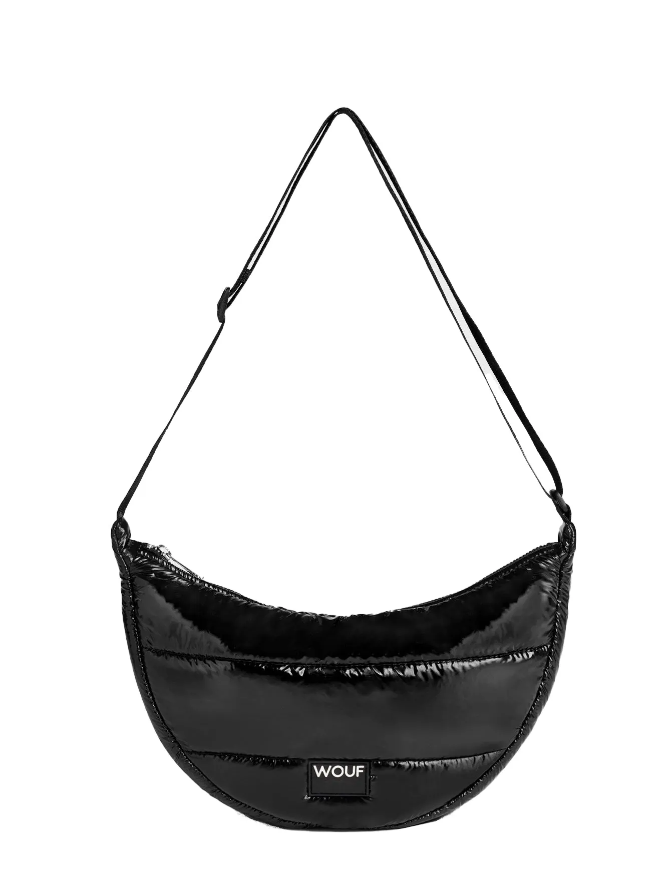 Black Glossy Crossbody Bag