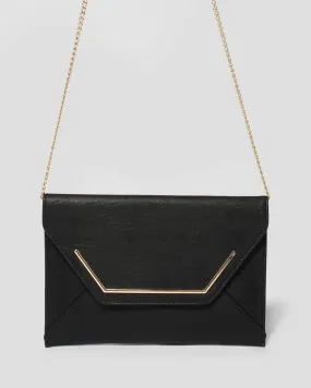 Black Samantha Square Clutch Bag