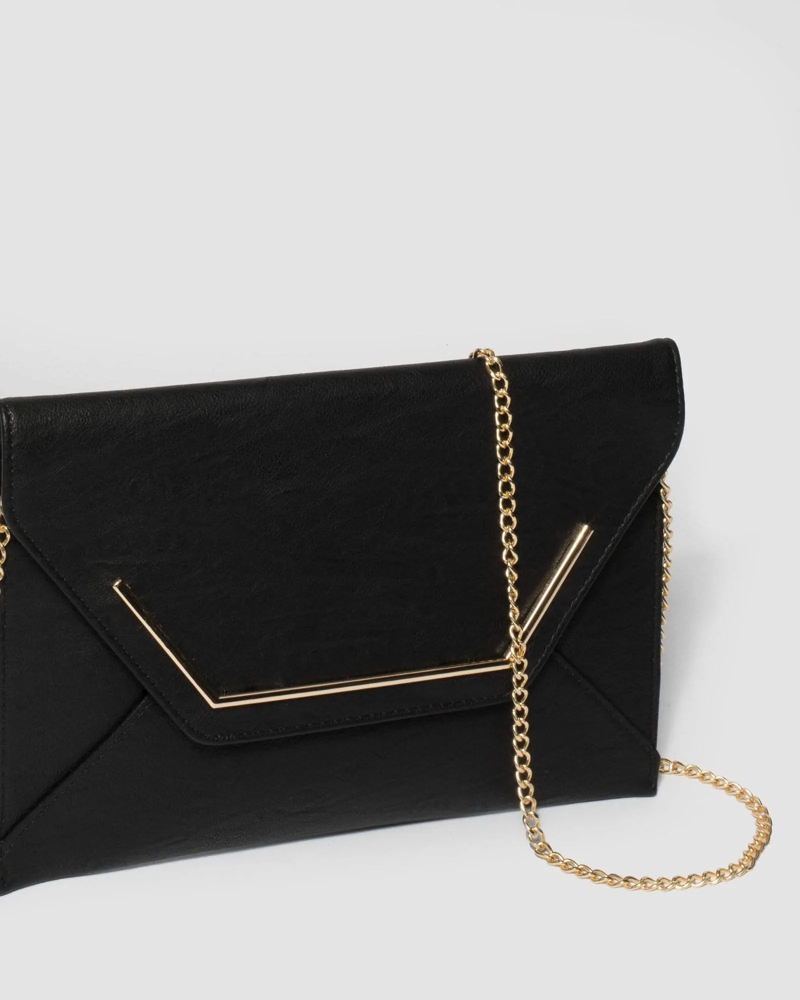 Black Samantha Square Clutch Bag