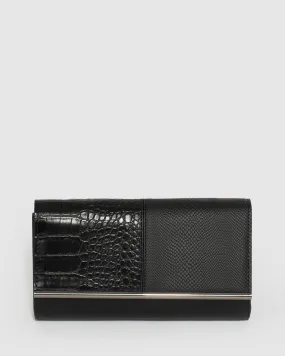 Black Vevay Panel Clutch Bag