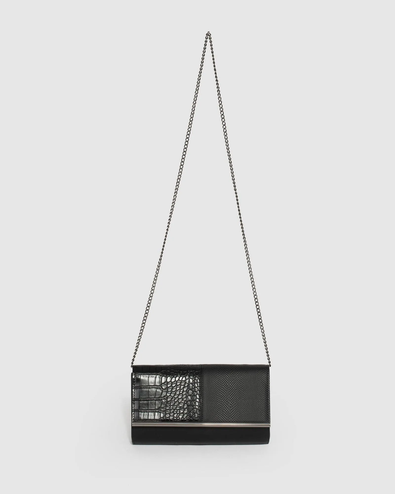 Black Vevay Panel Clutch Bag