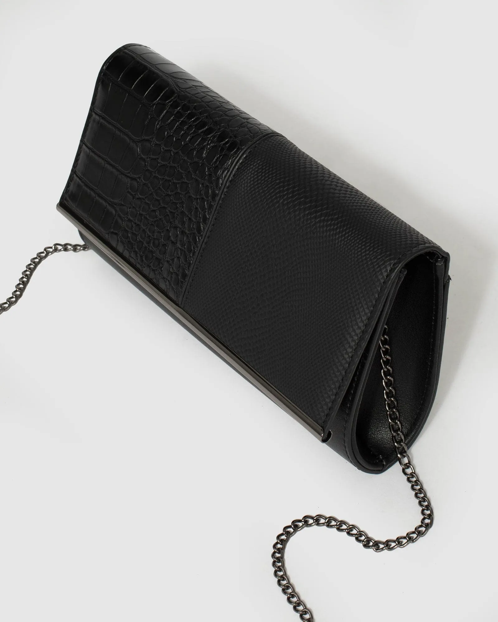 Black Vevay Panel Clutch Bag