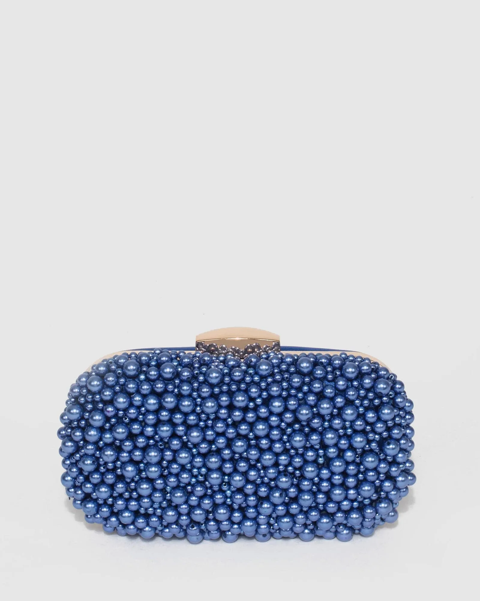 Blue Alina Beaded Clutch Bag