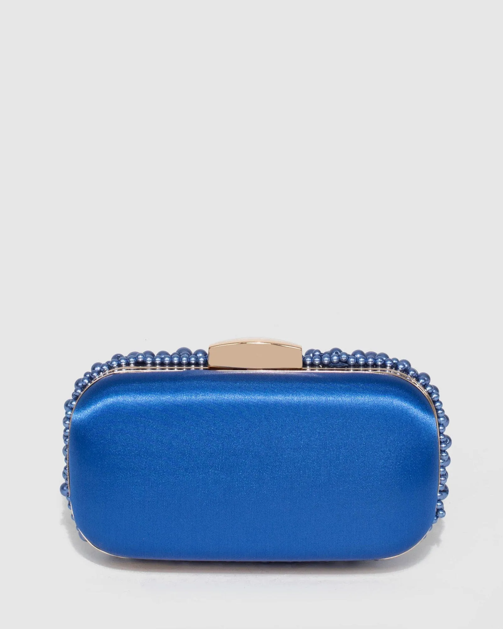 Blue Alina Beaded Clutch Bag