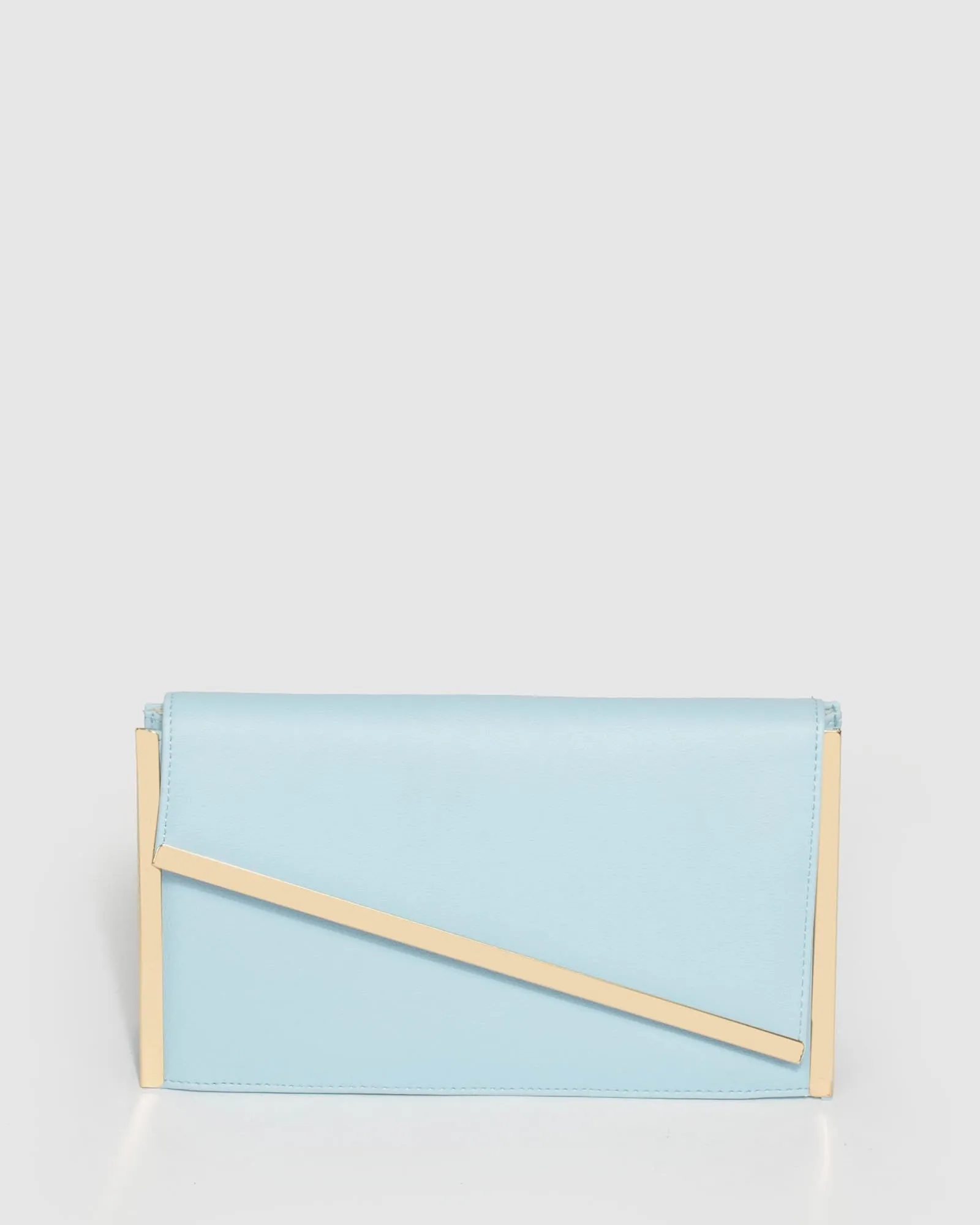 Blue Jessie Diag Bar Clutch Bag