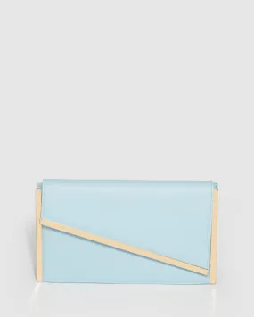 Blue Jessie Diag Bar Clutch Bag