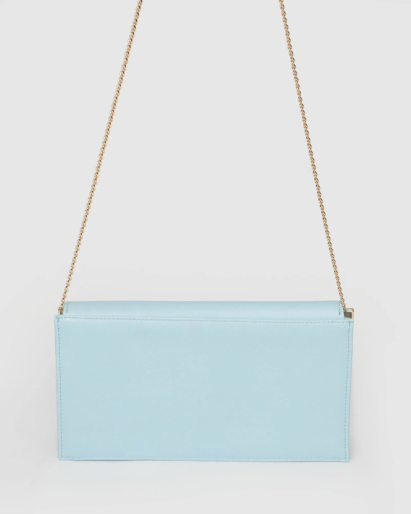 Blue Jessie Diag Bar Clutch Bag