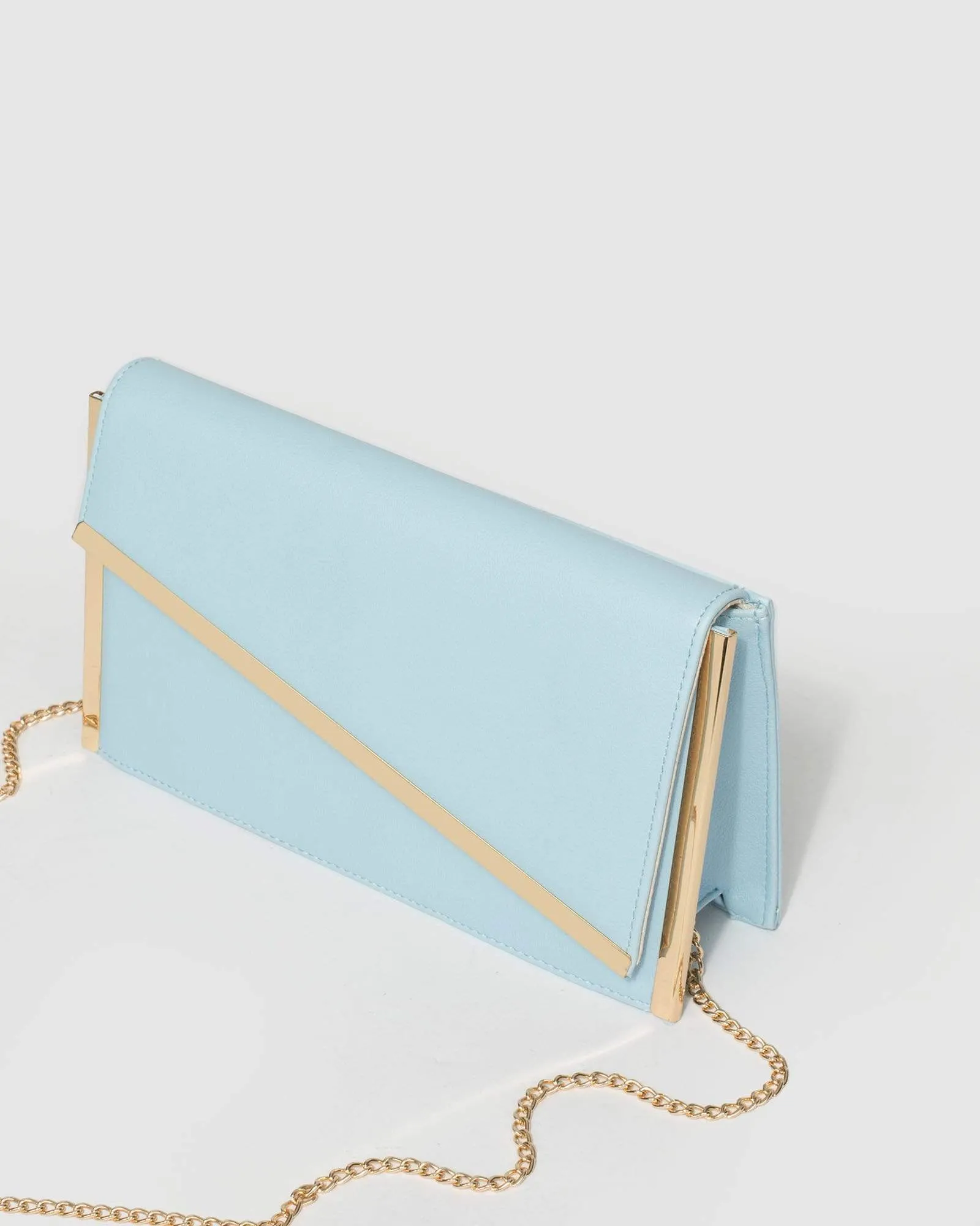 Blue Jessie Diag Bar Clutch Bag