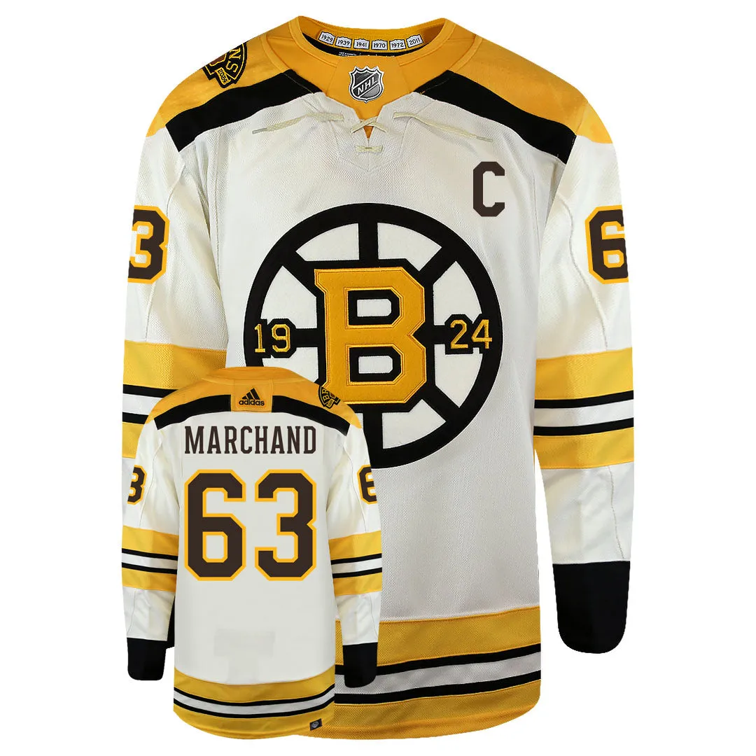 Brad Marchand Boston Bruins Centennial Adidas Primegreen Authentic NHL Hockey Jersey     