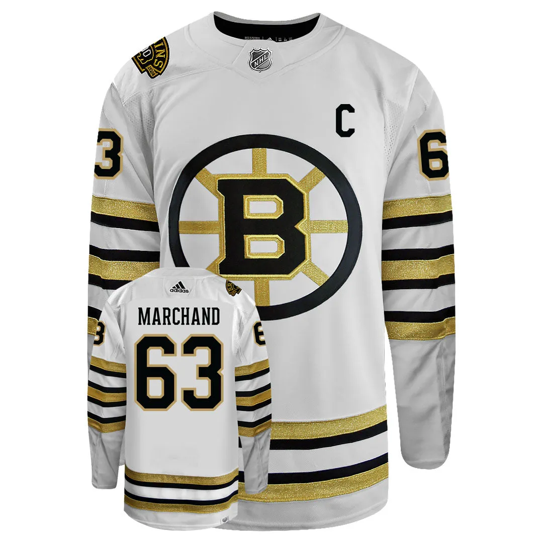 Brad Marchand Boston Bruins Centennial Adidas Primegreen Authentic NHL Hockey Jersey     