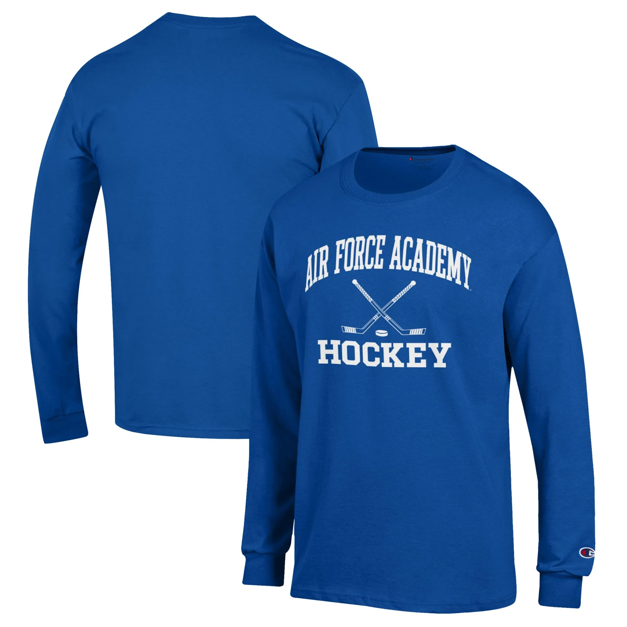 Champion Air Force Falcons Royal Hockey Icon Powerblend Long Sleeve T-Shirt