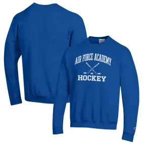 Champion Air Force Falcons Royal Hockey Icon Powerblend Pullover Sweatshirt