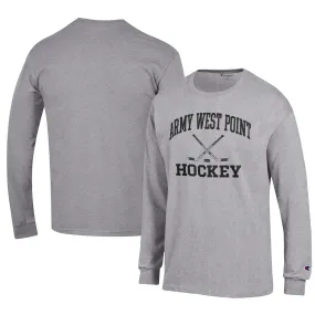 Champion Army Black Knights Gray Hockey Icon Long Sleeve T-Shirt