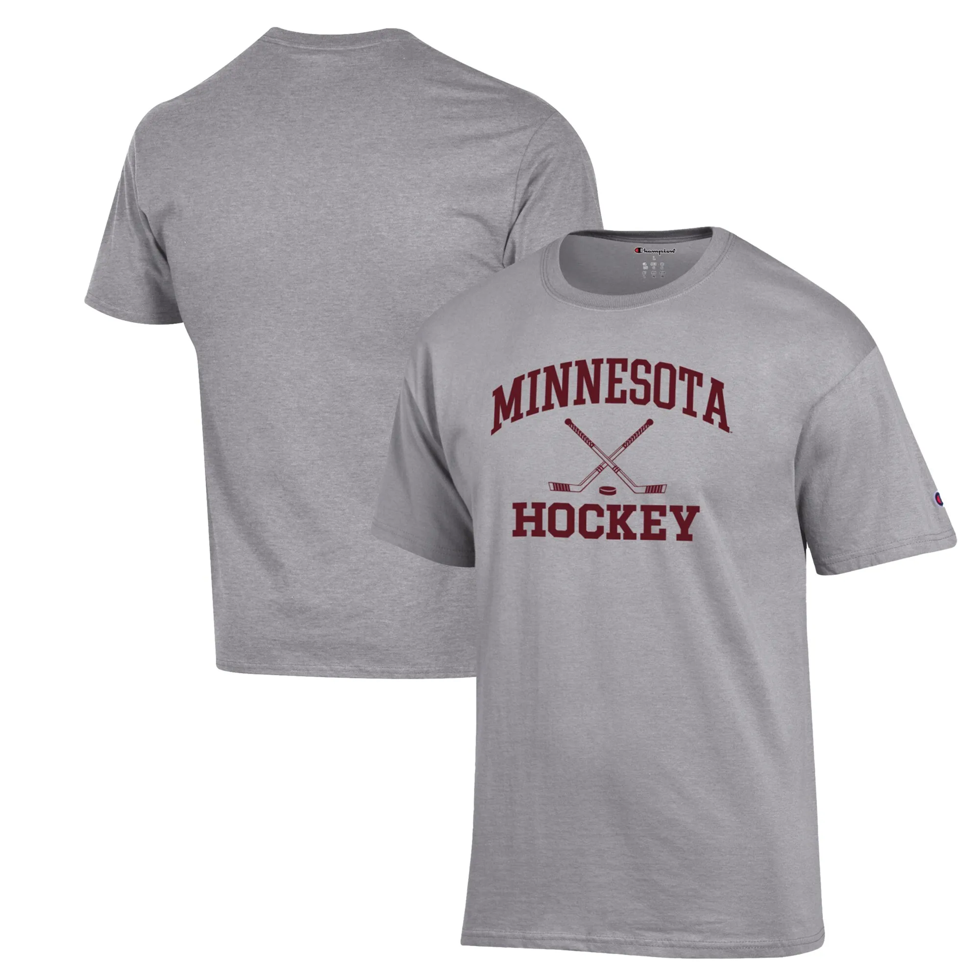 Champion Minnesota Golden Gophers Heather Gray Hockey Icon Powerblend T-Shirt