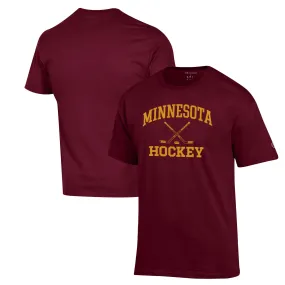 Champion Minnesota Golden Gophers Maroon Hockey Icon Powerblend T-Shirt