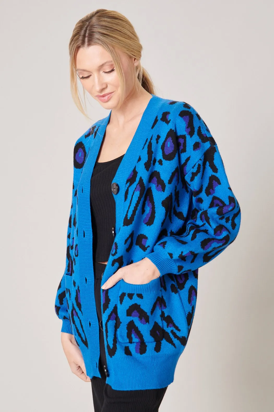 Charmed Blue Leopard Cardigan